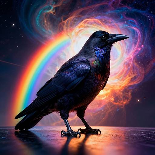 Epic Rainbow Crow Spirit Art