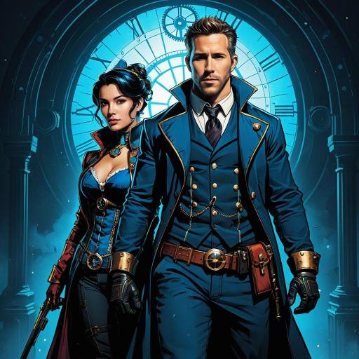 Cinematic Steampunk Scene Featuring Ryan Reynolds