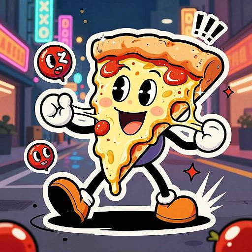 Jazz Pizza Slices Dancing Night