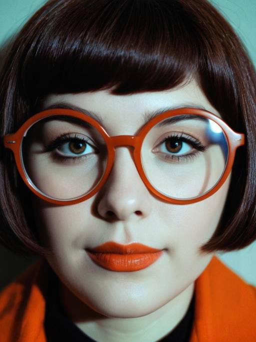 Close-Up of Woman in Velma Costume
