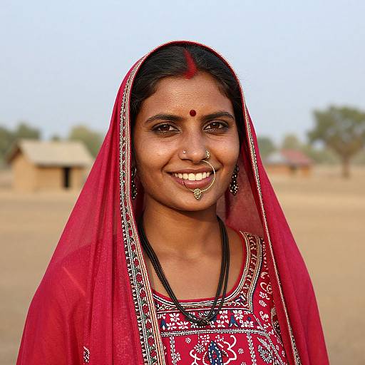Smiling Lambani Gypsy Woman Portrait