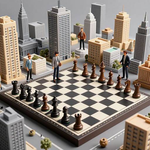 Shifting Chessboard Cityscape
