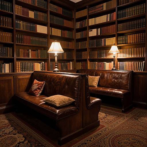 Cozy Vintage Library Interior Scene