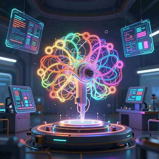 Futuristic Cyberpunk Digital Art Lab