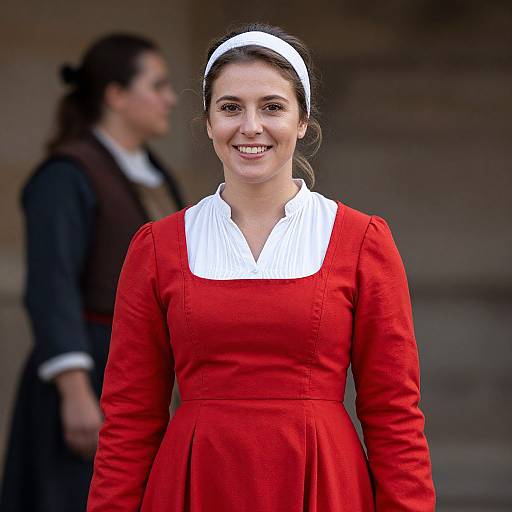 Renaissance Faire Woman in Red Dress