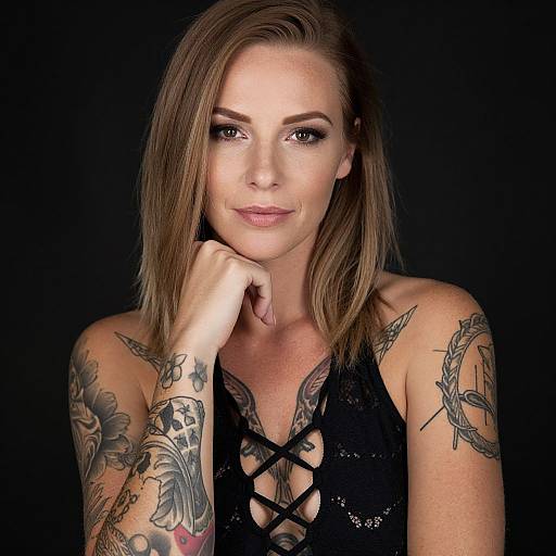 Tattooed Woman with Confident Expression