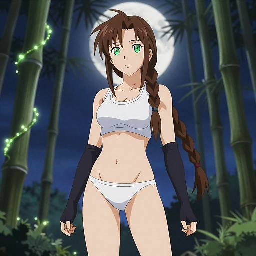 Moonlit Bamboo: Aerith Full-Body Portrait