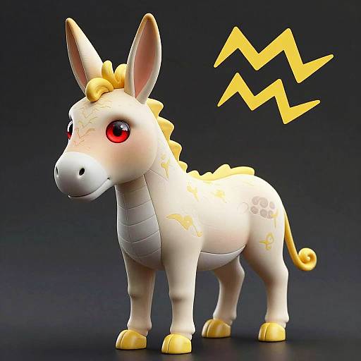 Ambient Occlusion Donkey Toy with Red Eyes