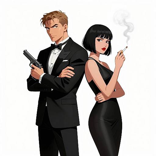 Intense Back-to-Back Duo Illustration