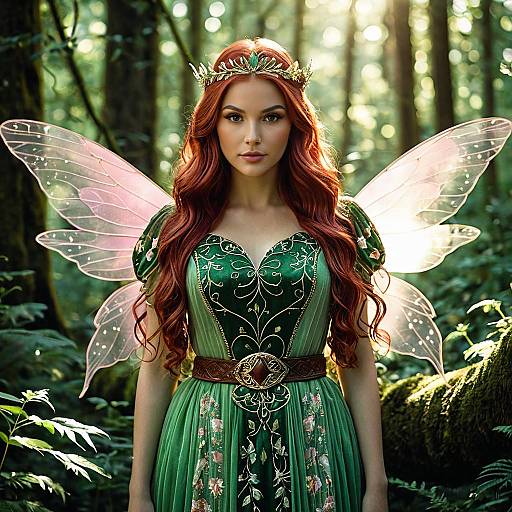 Red-haired Fairy in Enchanted Forest