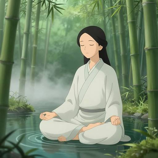 Zen Meditation in Bamboo Grove