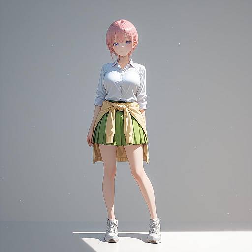 Charming Anime Girl with Pink Hair