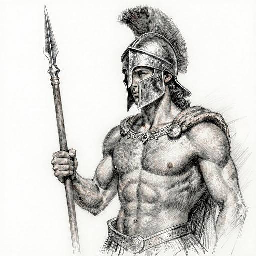 Van Gogh-Style Achilles Pencil Sketch