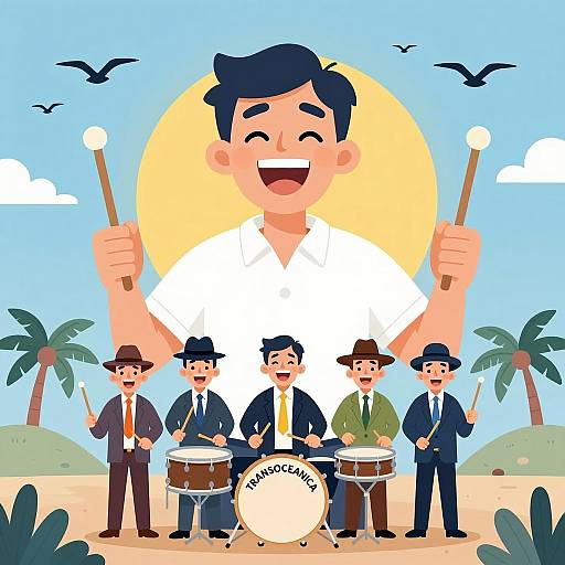 Joyful Drummers Under a Sunny Sky