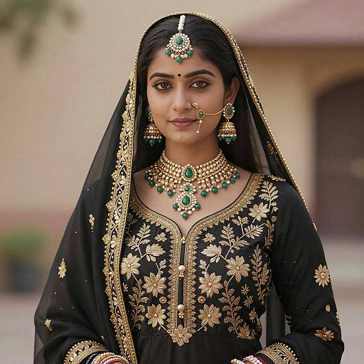 Elegant Portrait of Indian Beauty in Tradition