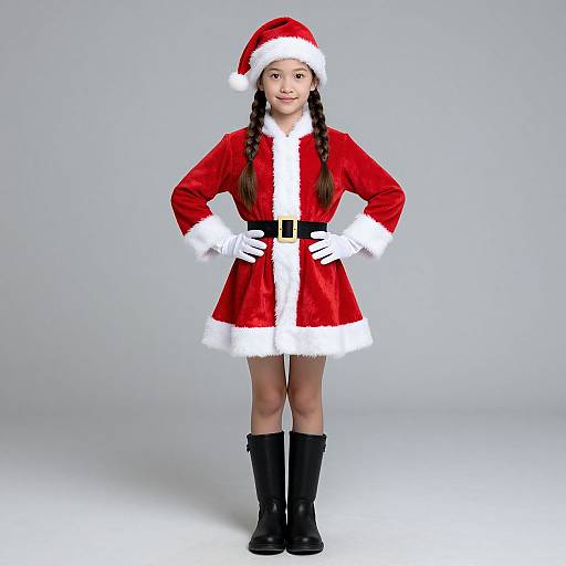 Mrs. Claus Girl in Santa Costume