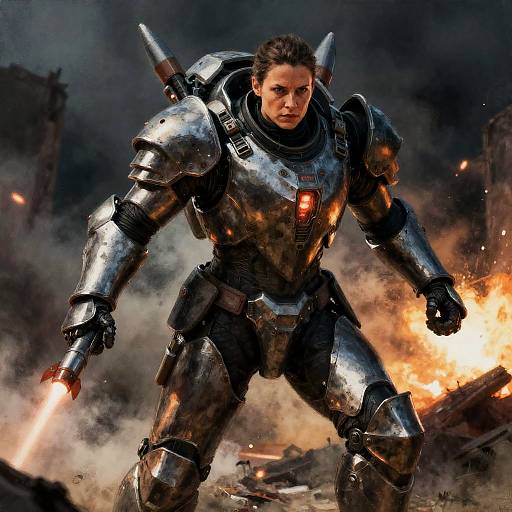 Futuristic War-Ready Warrior Woman