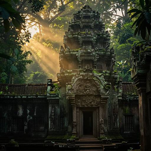 Ancient Temple Ruins in Jungle