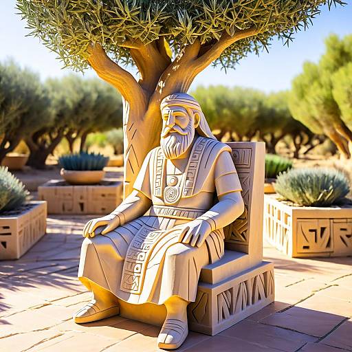 Aztec-Style Carving in Olive Grove