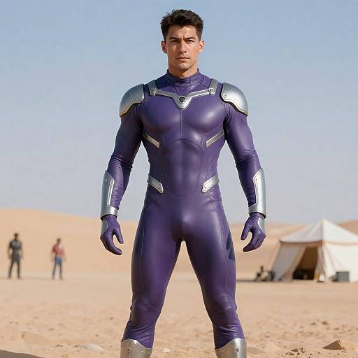 Futuristic Purple Armored Desert Sentinel