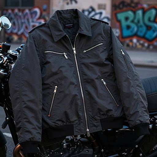 Stylish Jacket on Vintage Motorcycle