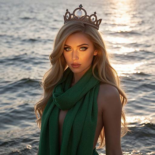 Elegant Blonde Woman at Sunset