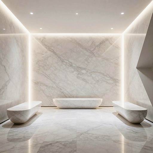 Futuristic White Marble Interior Design