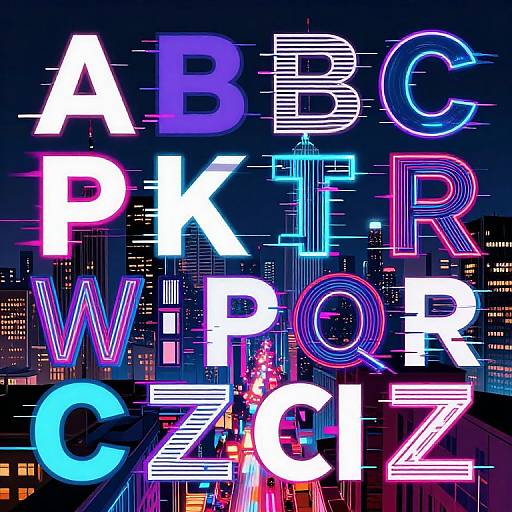 Neon Cyberpunk Typographic Art