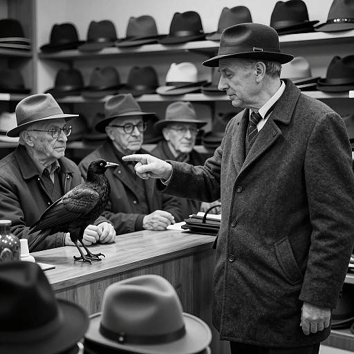 Vintage Scene in a Hat Store
