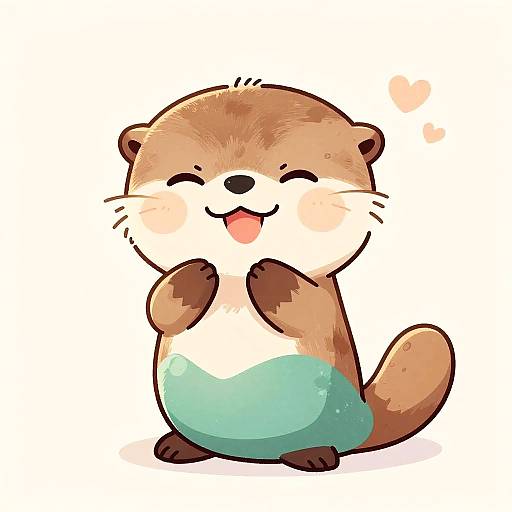 Chibi Mermaid Otter with Rosy Dimples