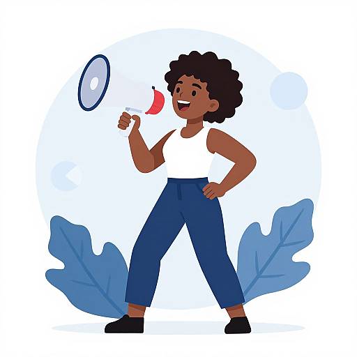 Young Woman Promoting Social Media