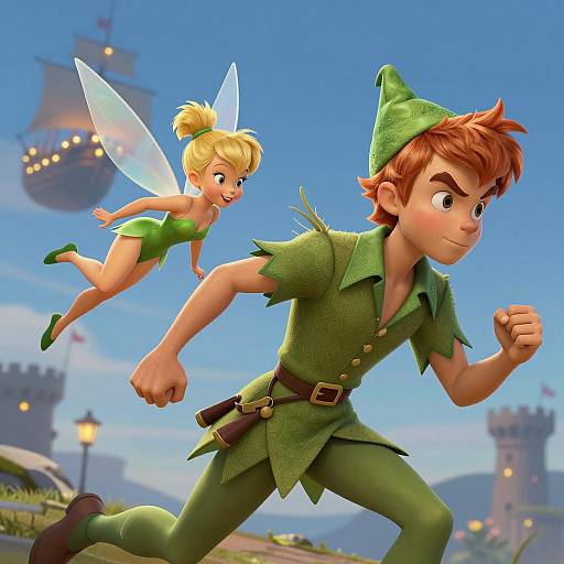 Adventurous Peter Pan with Tinker Bell
