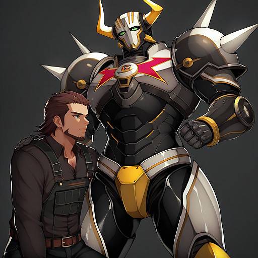 Illustration of Antonio lopez, tiger & bunny in the style of Varniskarnis