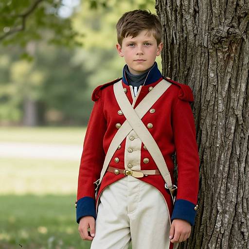 Boy in Revolutionary War Uniform