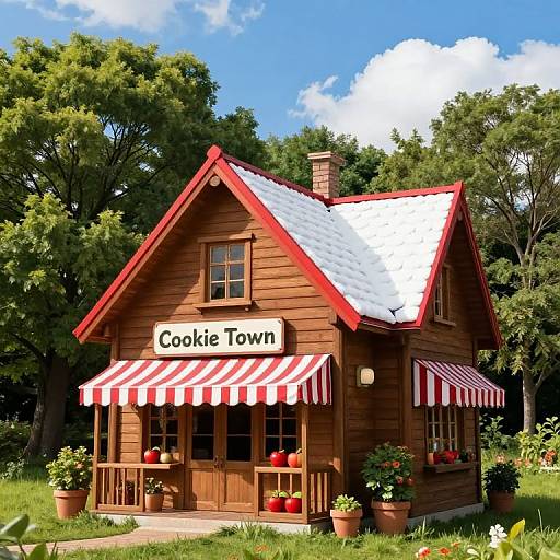Charming Cookie Town Wooden House