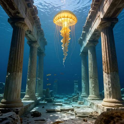 Renaissance Chiaroscuro Underwater Temple