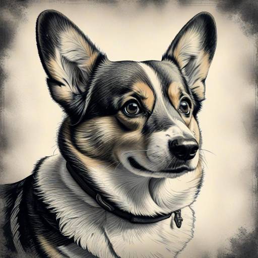 Majestic Corgi Portrait in Vintage Style