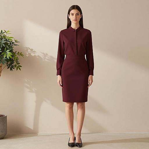 Elegant Woman in Office Gown Styles