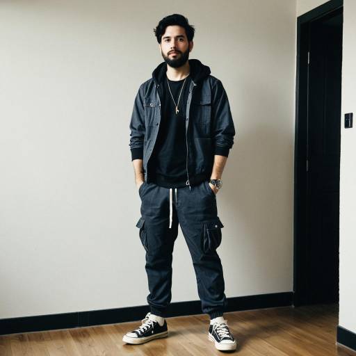 Man in Casual Baggy Outfit Standing Indoors