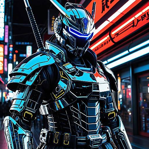 Cyberpunk Samurai Android Warrior