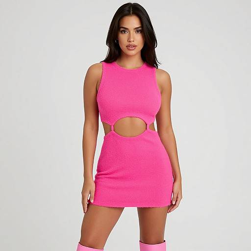 Bold Hot Pink Cut-Out Mini Dress