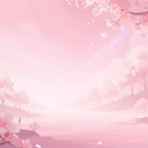 Pink Genshin Fantasy Landscape Wallpaper