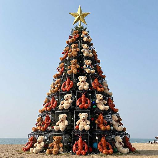 Lobster Cage Christmas Tree Magic