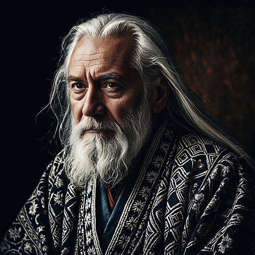 Elderly Man in Traditional Robes
