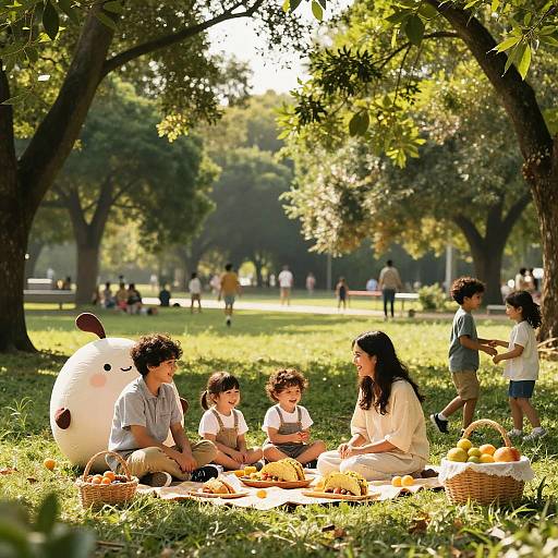 Joyful Panzones Family Picnic Scene
