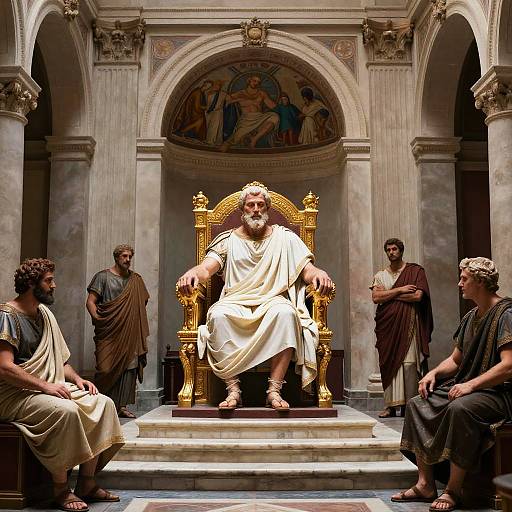 Ancient Roman Senate Throne Scene