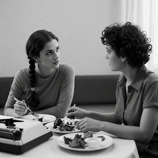 Intimate Black-and-White Dining Moment