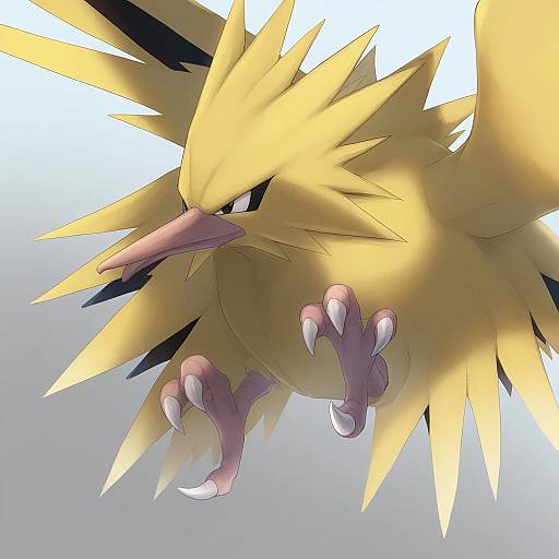 Illustration of Zapdos, pokemon in the style of Mondi hl