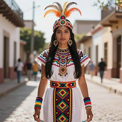 Indian Woman in Colorful Tribal Costume