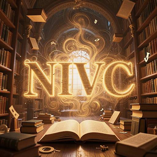 Surreal AI Word Generator in Library